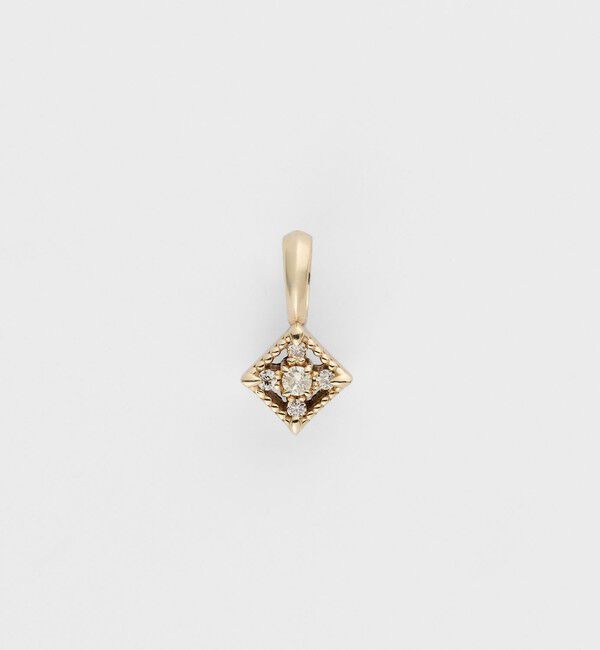 agete「K10ダイヤモンドチャーム（0.03ct）」|チャーム・キーホルダー|イエロー