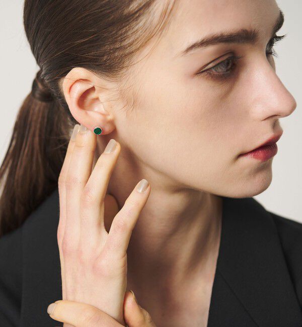 BEAUTY&YOUTH UNITED ARROWS「＜eoa＞ストーン マラカイト スタッズ ピアス 片耳用」|ピアス|