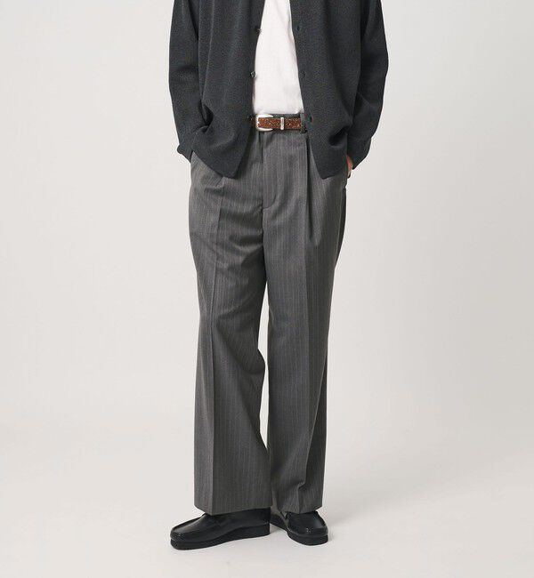 BEAUTY&YOUTH UNITED ARROWS「ピンストライプ ワイド ストレート スラックス NO.10」|チノ|MD.GRAY
