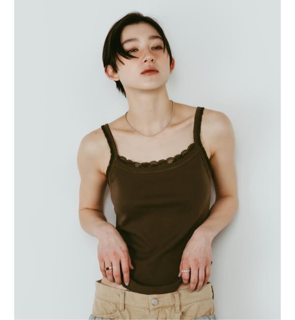 JOINT WORKS「Knuth Marf / クヌースマーフ lace detail camisole」|キャミソール|カーキ