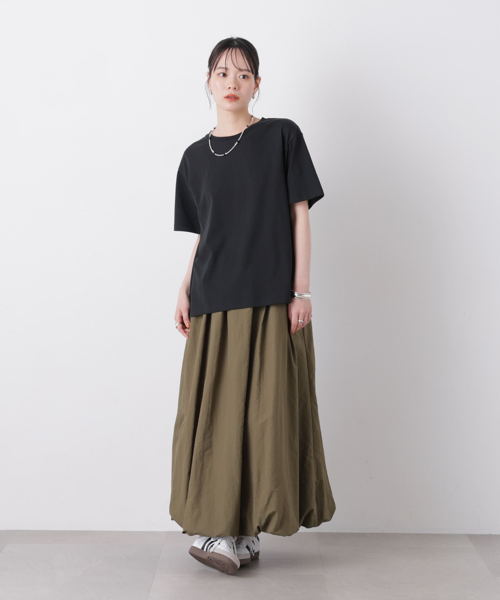 NANO universe「近赤外線&UVカット・吸水速乾機能 バックギャザートップス」|Tシャツ・カットソー|