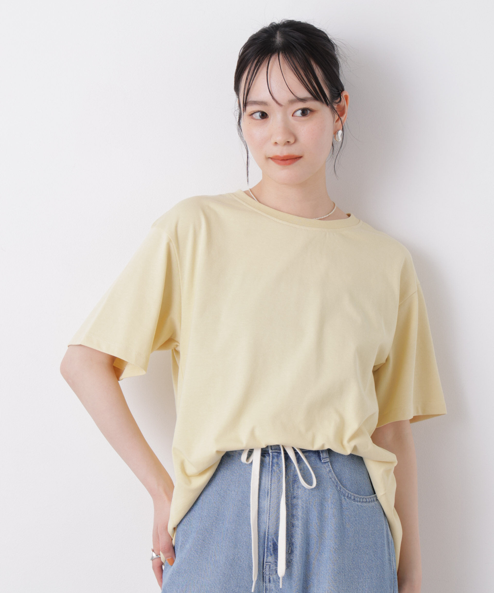 NANO universe「近赤外線&UVカット・吸水速乾機能 バックギャザートップス」|Tシャツ・カットソー|