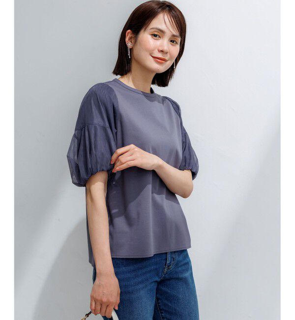 組曲「【WEB限定】コットンポンチ チュールコンビ カットソー」|Tシャツ・カットソー|グレー系