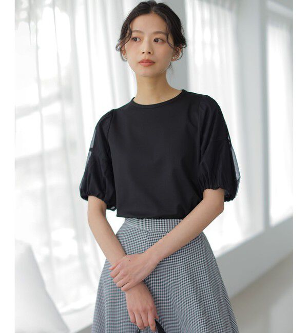 組曲「【WEB限定】コットンポンチ チュールコンビ カットソー」|Tシャツ・カットソー|