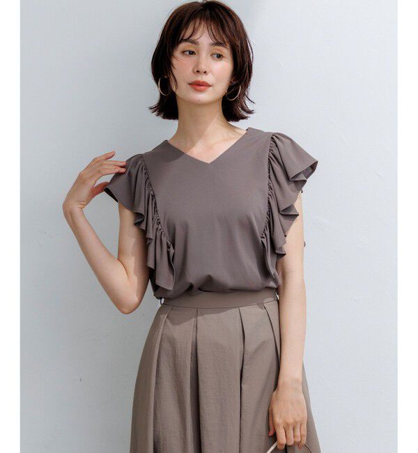 組曲「スウェットファンクションジャージー フリル袖カットソー」|Tシャツ・カットソー|