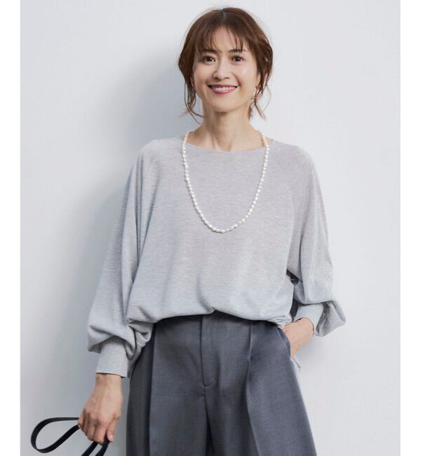 自由区「【洗える】ラメシアー トップス」|Tシャツ・カットソー|シルバー