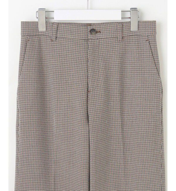 自由区「【撥水加工・洗える】TRギャバチェック柄ストレート パンツ」|その他|