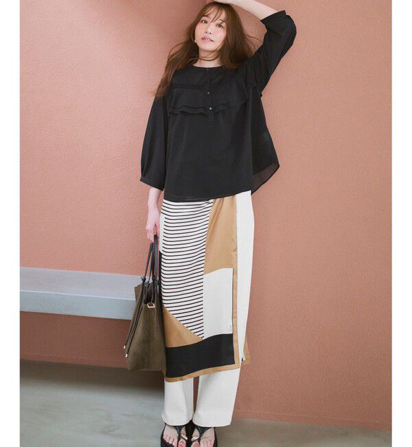 23区「【見上愛さん・滝沢眞規子さん着用/VERY・Oggi掲載】23区DENIM ストレッチ ワイドパンツ」|デニム|