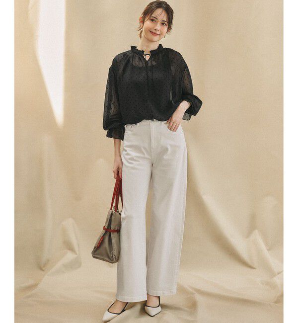 23区「【見上愛さん・滝沢眞規子さん着用/VERY・Oggi掲載】23区DENIM ストレッチ ワイドパンツ」|デニム|