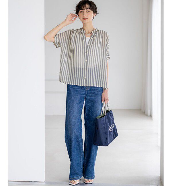 23区「【見上愛さん・滝沢眞規子さん着用/VERY・Oggi掲載】23区DENIM ストレッチ ワイドパンツ」|デニム|