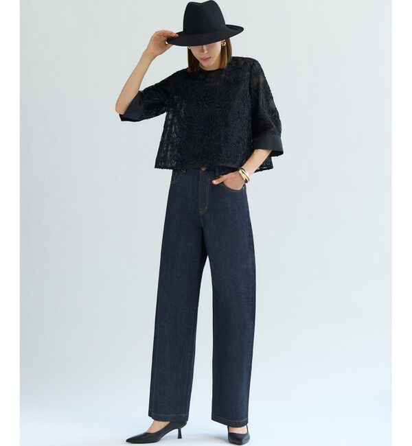 23区「【見上愛さん・滝沢眞規子さん着用/VERY・Oggi掲載】23区DENIM ストレッチ ワイドパンツ」|デニム|