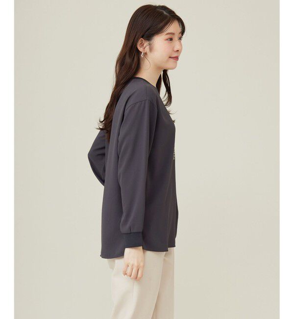 ANY SIS「【洗える】ジョーゼットロゴＴ ブラウス」|Tシャツ・カットソー|
