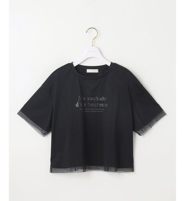 ANY SIS「【洗える】シアーチュールロゴ Tシャツ」|Tシャツ・カットソー|