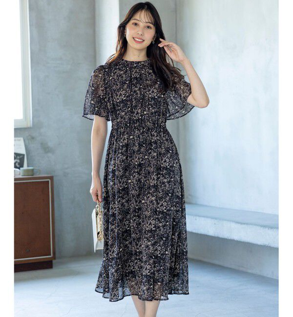 ANY SIS「【洗える】プリント ワンピース」|ワンピース|ブラック系