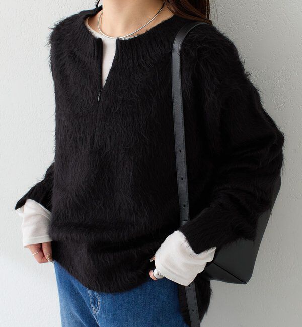  「【EC限定カラーあり/軽量/お尻周りカバー◎】エアリージップニット」|ニット・セーター|ブラック