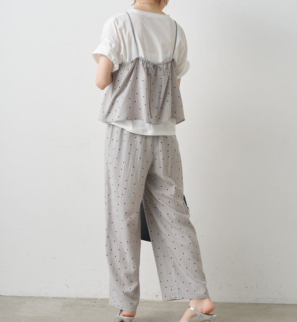  「ドット柄ビスチェ+Tシャツセット」|キャミソール|