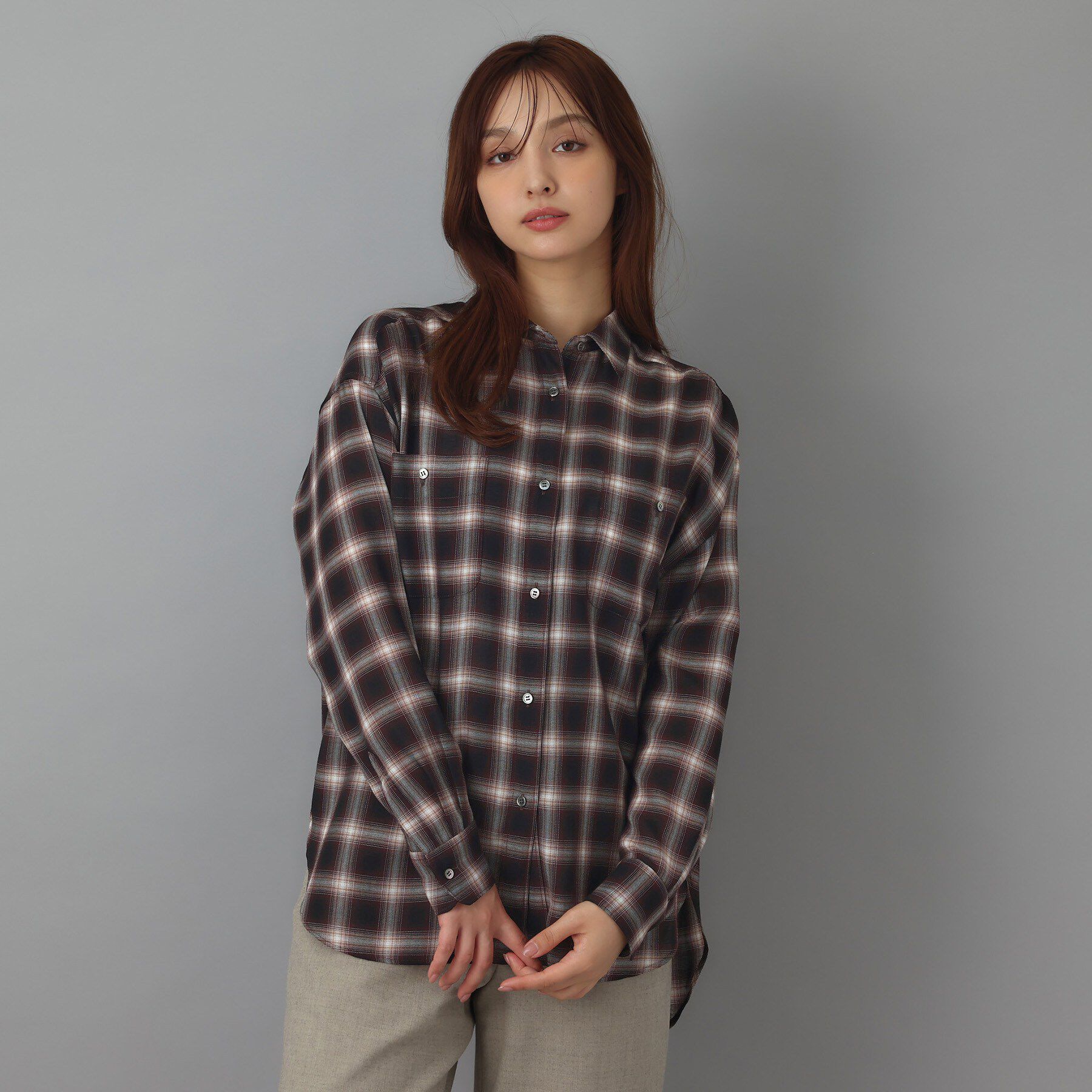 DRESSTERIOR「【ウォッシャブル】ビエラオンブレチェックシャツ」|シャツ・ブラウス|