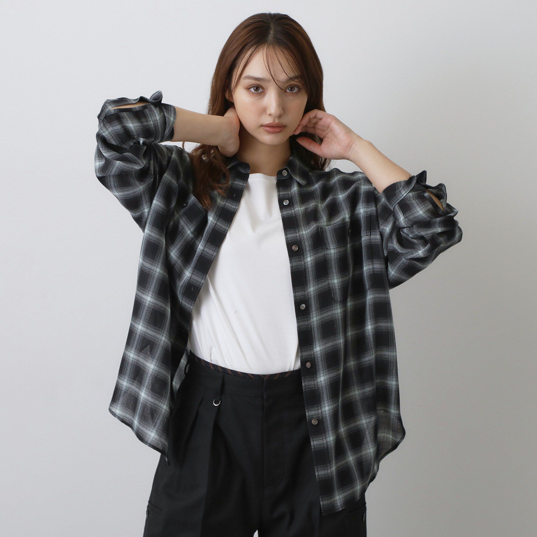 DRESSTERIOR「【ウォッシャブル】ビエラオンブレチェックシャツ」|シャツ・ブラウス|