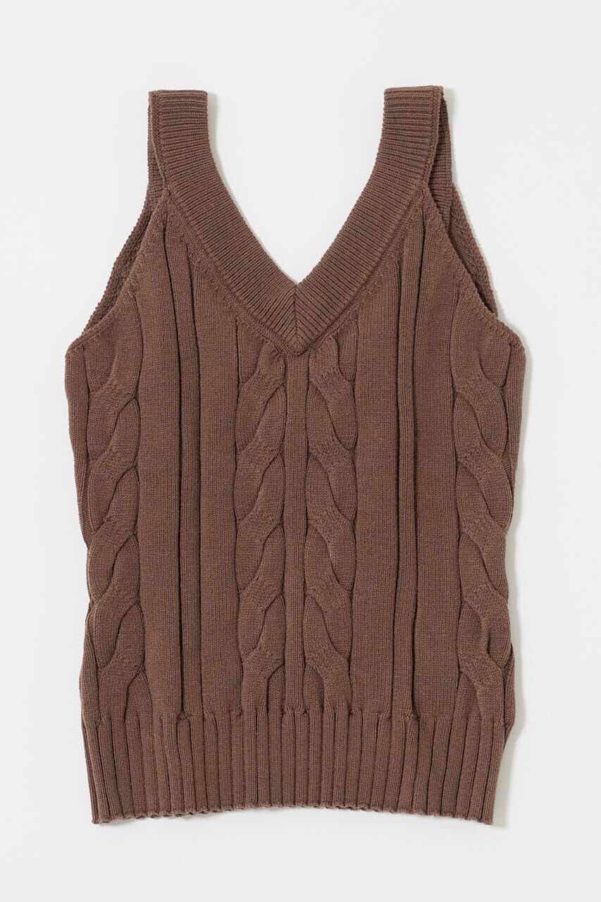 MOUSSY「CABLE KNIT キャミソール」|キャミソール|L/BRN1