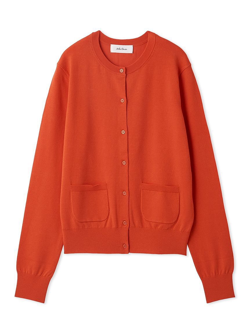 Mila Owen「シルクコットンベーシックカーディガン」|カーディガン|RED