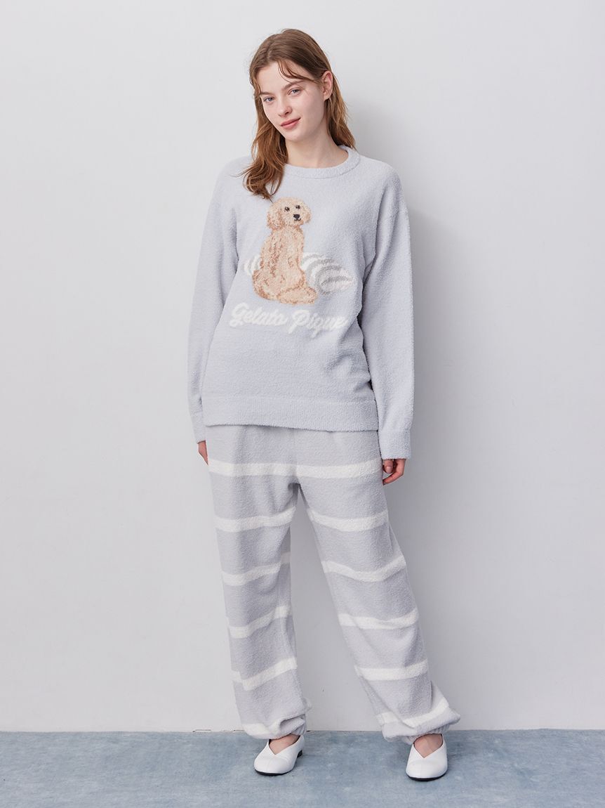 gelato pique「【UNISEX】エアリーモコボーダーロングパンツ」|ルームウェア|