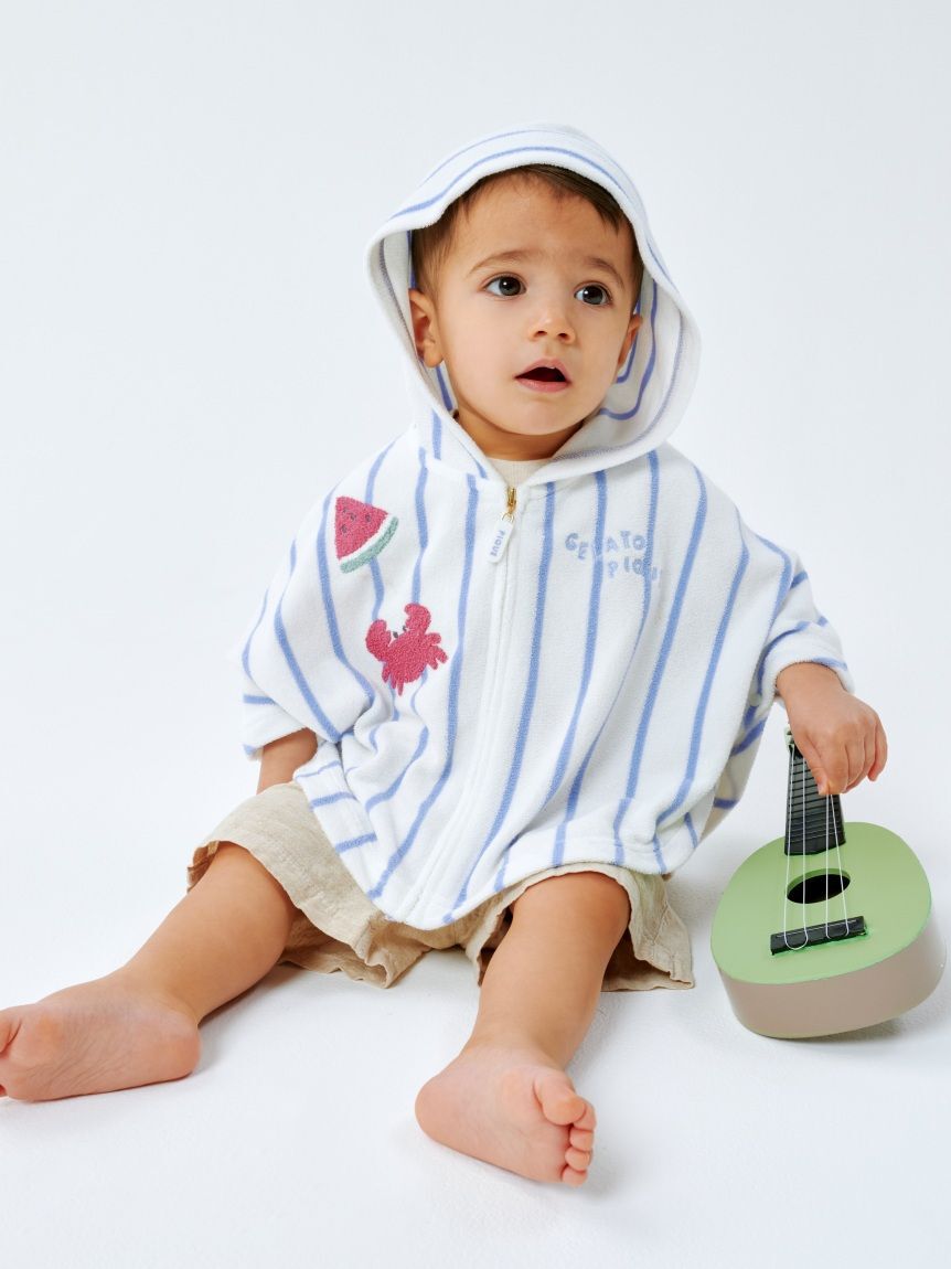 GELATO PIQUE KIDS & BABY「【BABY】【UVカット】ストライプパイルポンチョ」|その他ベビーウェア|