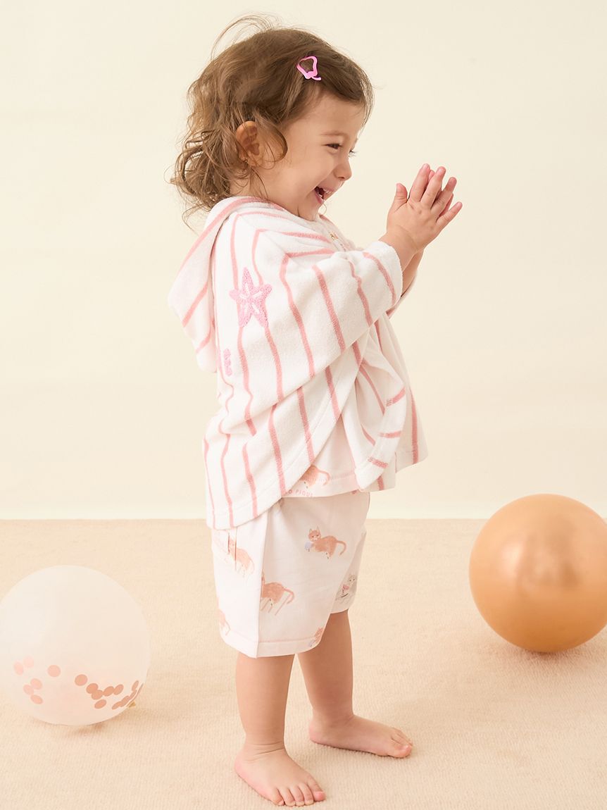 GELATO PIQUE KIDS & BABY「【BABY】【UVカット】ストライプパイルポンチョ」|その他ベビーウェア|
