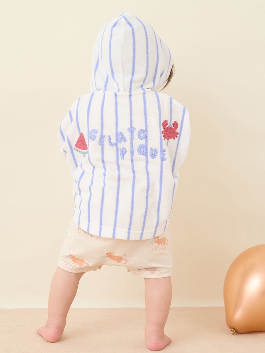 GELATO PIQUE KIDS & BABY「【BABY】【UVカット】ストライプパイルポンチョ」|その他ベビーウェア|