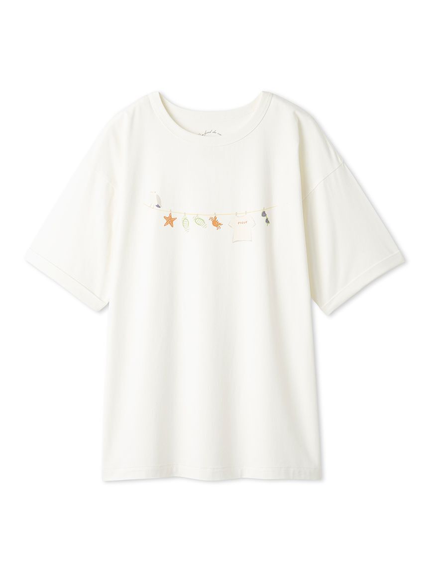 gelato pique「【抗菌防臭】サマーランドリーワンポイントBIGTシャツ」|ルームウェア|GRN
