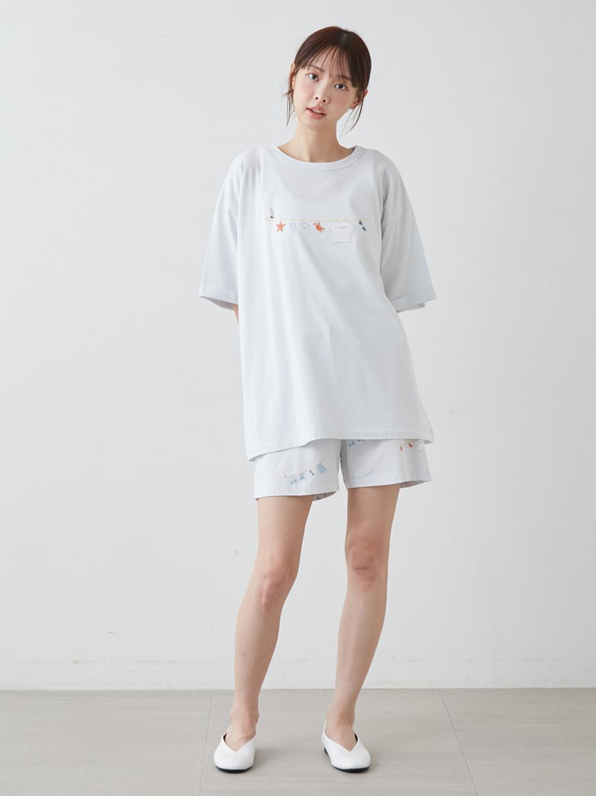 gelato pique「【抗菌防臭】サマーランドリーワンポイントBIGTシャツ」|ルームウェア|