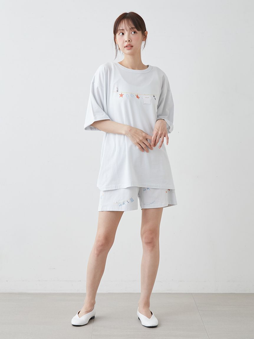 gelato pique「【抗菌防臭】サマーランドリーワンポイントBIGTシャツ」|ルームウェア|