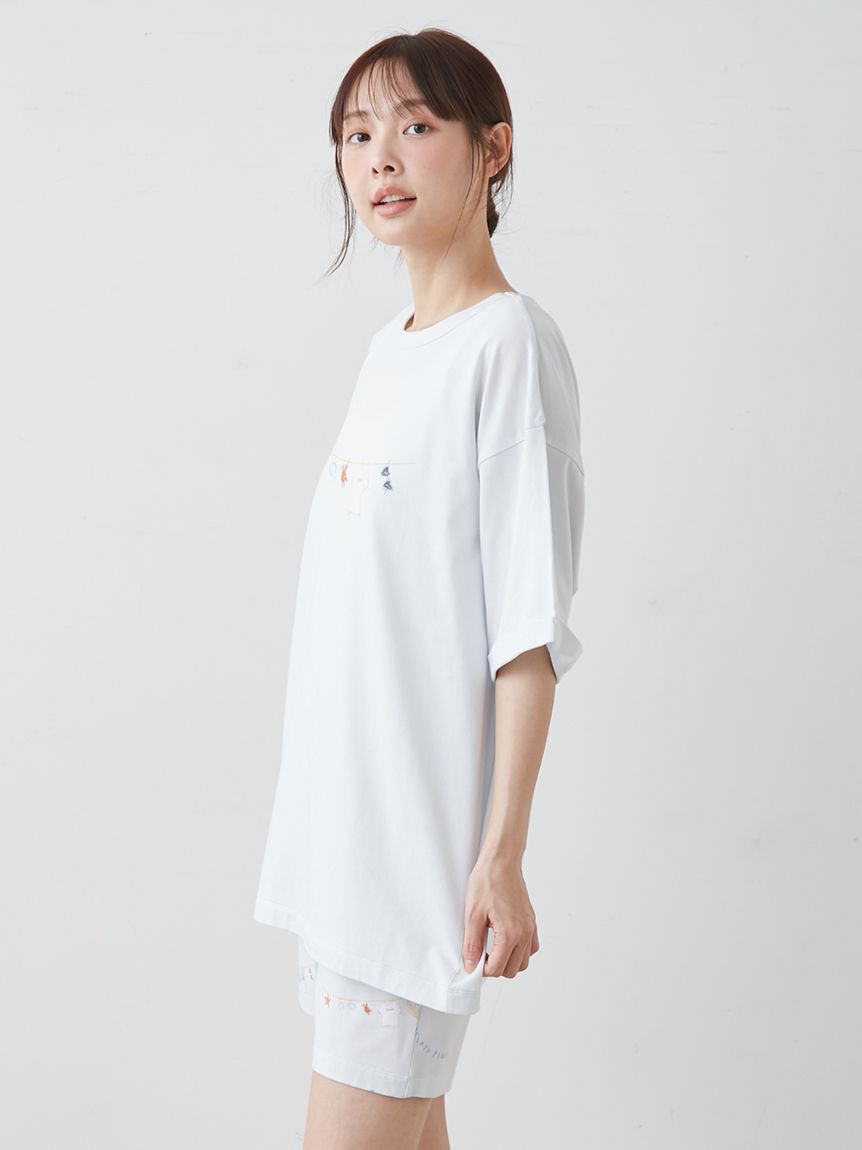 gelato pique「【抗菌防臭】サマーランドリーワンポイントBIGTシャツ」|ルームウェア|