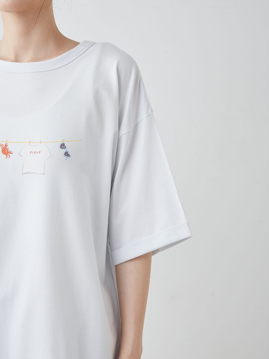 gelato pique「【抗菌防臭】サマーランドリーワンポイントBIGTシャツ」|ルームウェア|