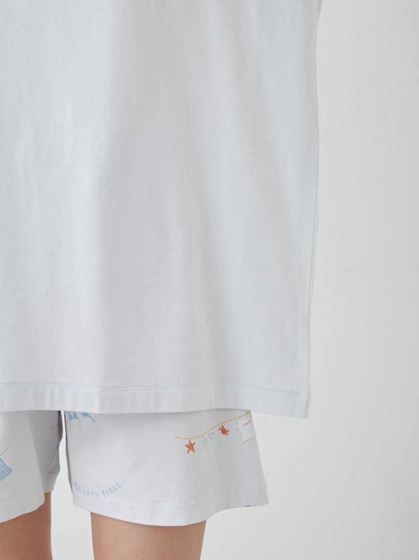 gelato pique「【抗菌防臭】サマーランドリーワンポイントBIGTシャツ」|ルームウェア|