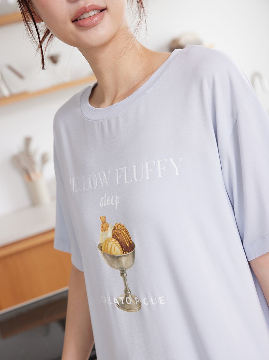 gelato pique「【接触冷感】COOLレーヨンデザートロゴTシャツ」|ルームウェア|