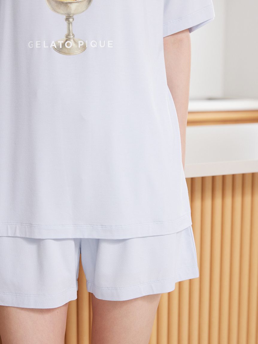 gelato pique「【接触冷感】COOLレーヨンデザートロゴTシャツ」|ルームウェア|