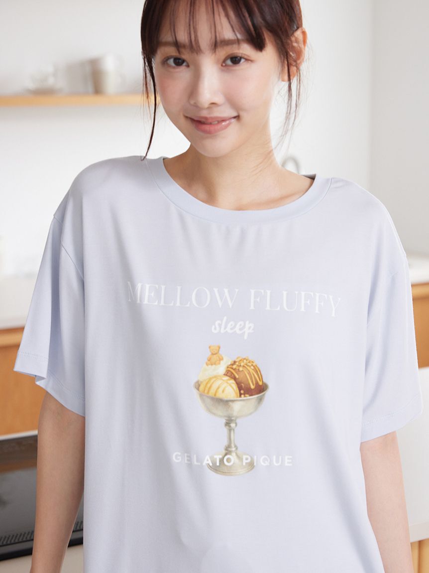 gelato pique「【接触冷感】COOLレーヨンデザートロゴTシャツ」|ルームウェア|BLU