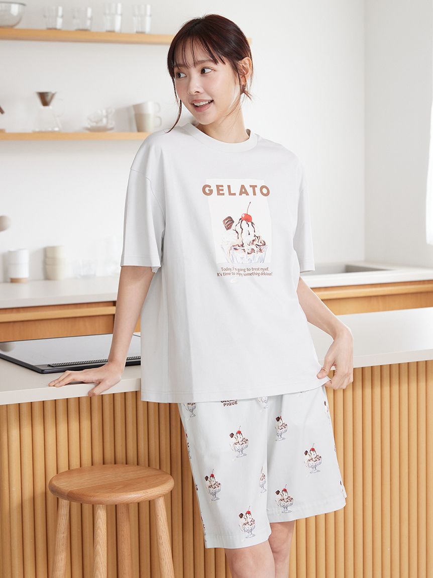gelato pique「【UNISEX】 【接触冷感】HIGH CALORIE柄ハーフパンツ」|ルームウェア|