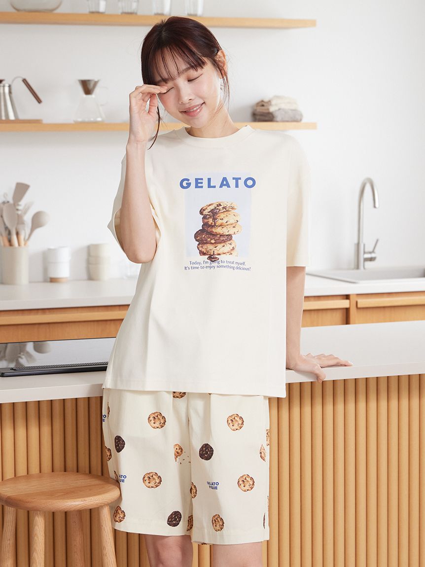 gelato pique「【UNISEX】 【接触冷感】HIGH CALORIE柄ハーフパンツ」|ルームウェア|