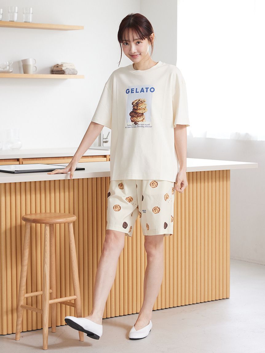 gelato pique「【UNISEX】 【接触冷感】HIGH CALORIE柄ハーフパンツ」|ルームウェア|