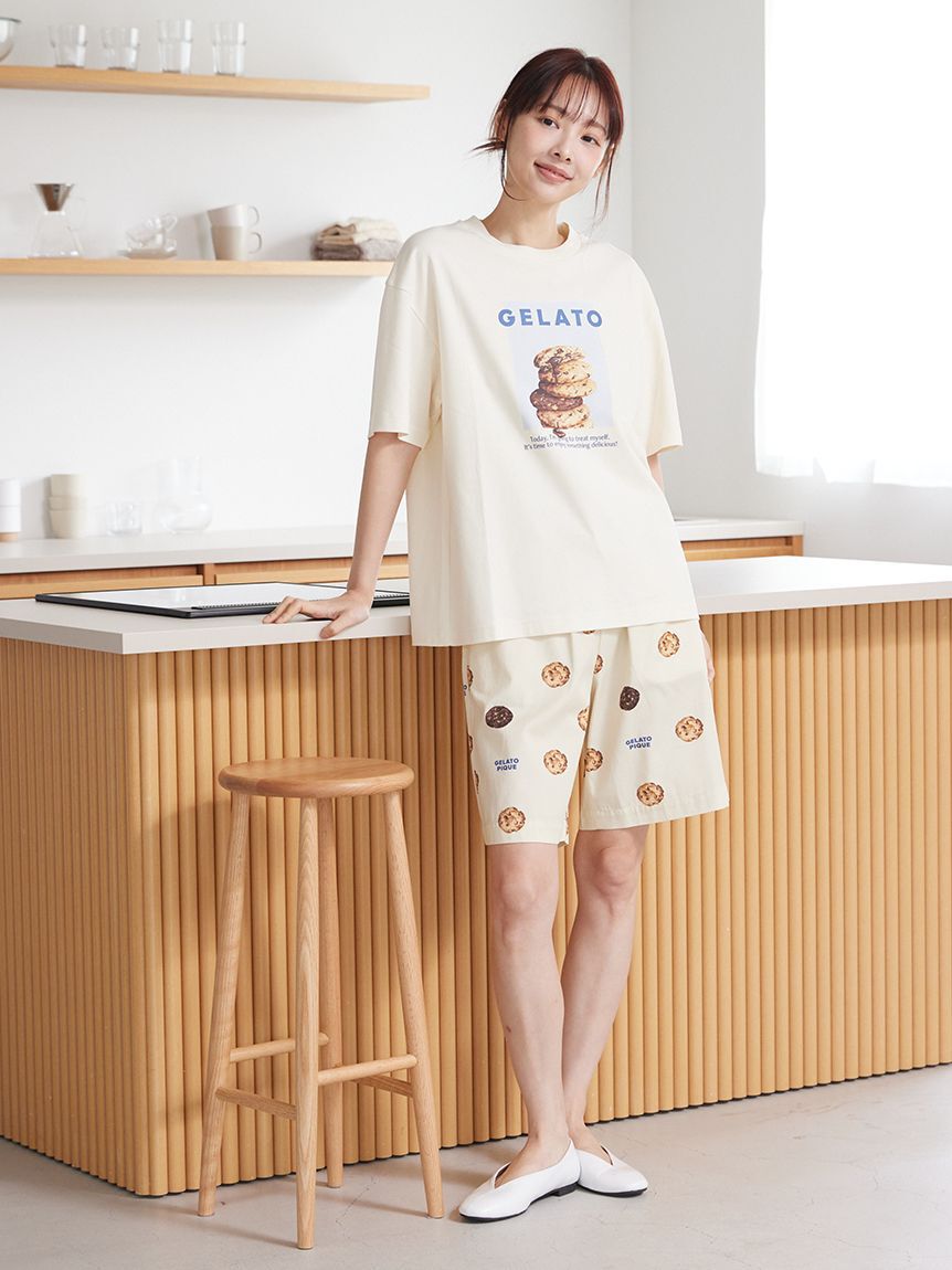 gelato pique「【UNISEX】 【接触冷感】HIGH CALORIE柄ハーフパンツ」|ルームウェア|