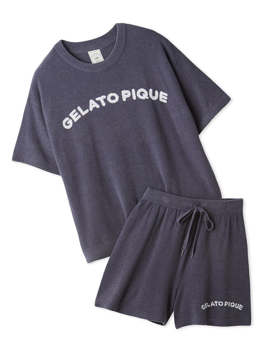 gelato pique「スムーズィーliteカジュアルロゴジャガードプルオーバー&ショートパンツセット」|ルームウェア|