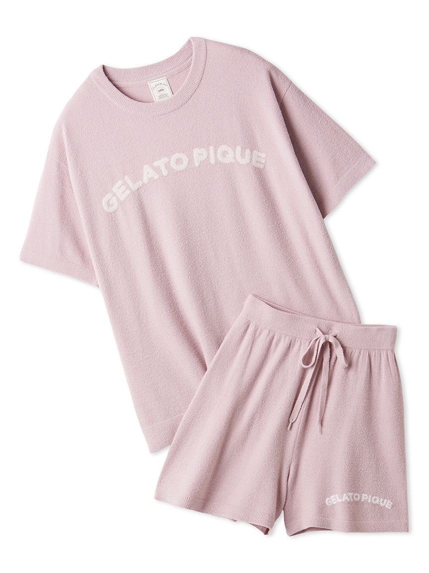 gelato pique「スムーズィーliteカジュアルロゴジャガードプルオーバー&ショートパンツセット」|ルームウェア|PNK