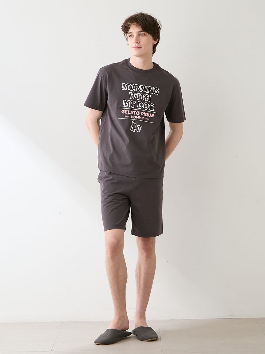 GELATO PIQUE HOMME「【HOMME】【接触冷感】モーニングドッグプリントTシャツ」|ルームウェア|