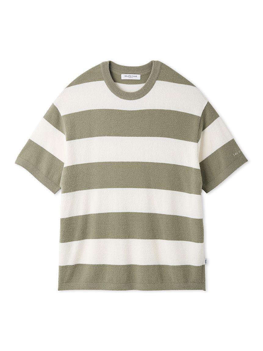 GELATO PIQUE HOMME「【HOMME】【接触冷感】【UVカット】スムーズィーliteクール2ボーダープルオーバー」|プルオーバー|GRN