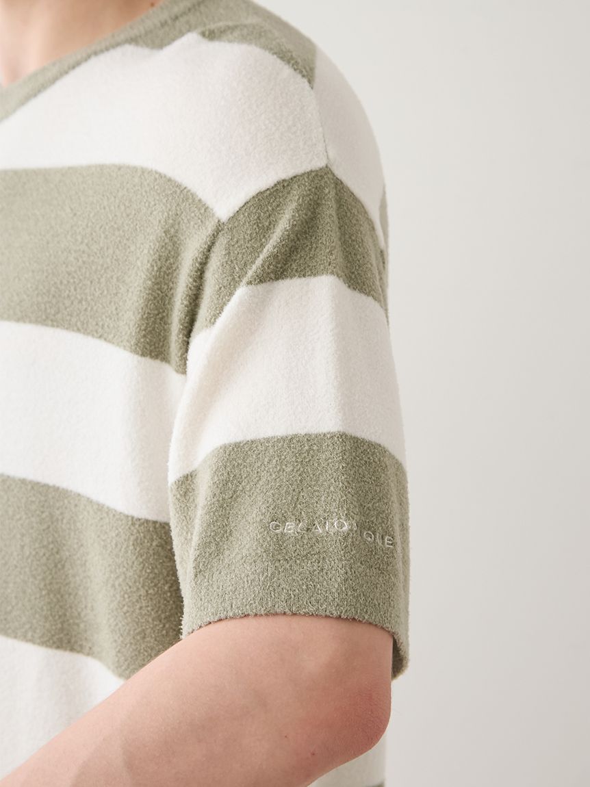 GELATO PIQUE HOMME「【HOMME】【接触冷感】【UVカット】スムーズィーliteクール2ボーダープルオーバー」|プルオーバー|