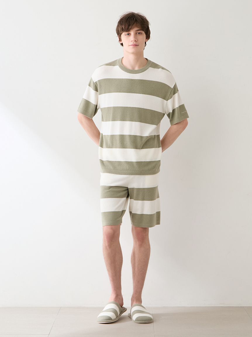 GELATO PIQUE HOMME「【HOMME】【接触冷感】【UVカット】スムーズィーliteクール2ボーダープルオーバー」|プルオーバー|