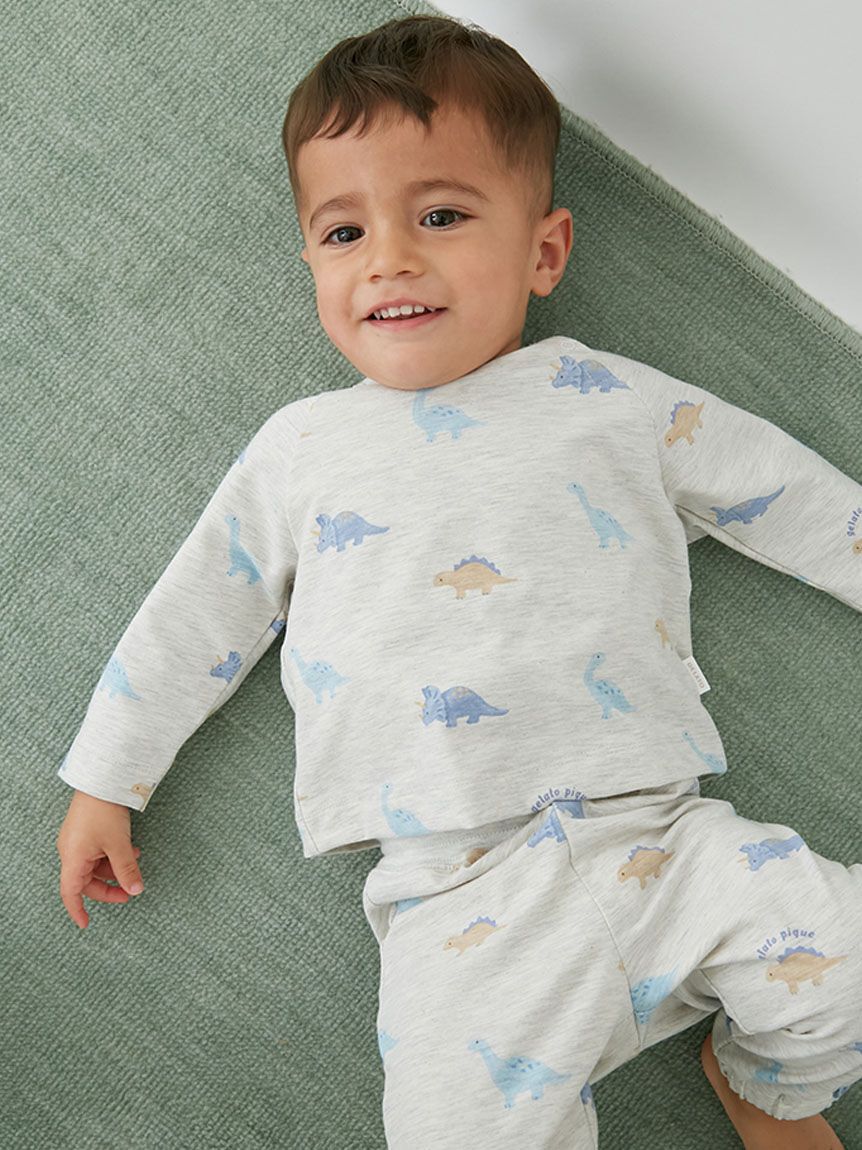 GELATO PIQUE KIDS & BABY「【BABY】ダイナソー柄ロンT」|その他ベビーウェア|GRY