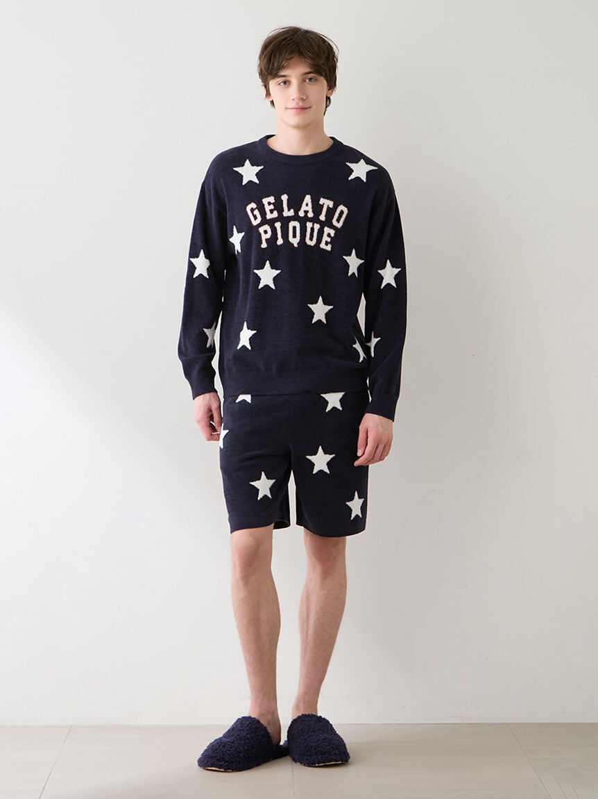 gelato pique「【UNISEX】エアリーモコカレッジスタージャガードプルオーバー」|ルームウェア|