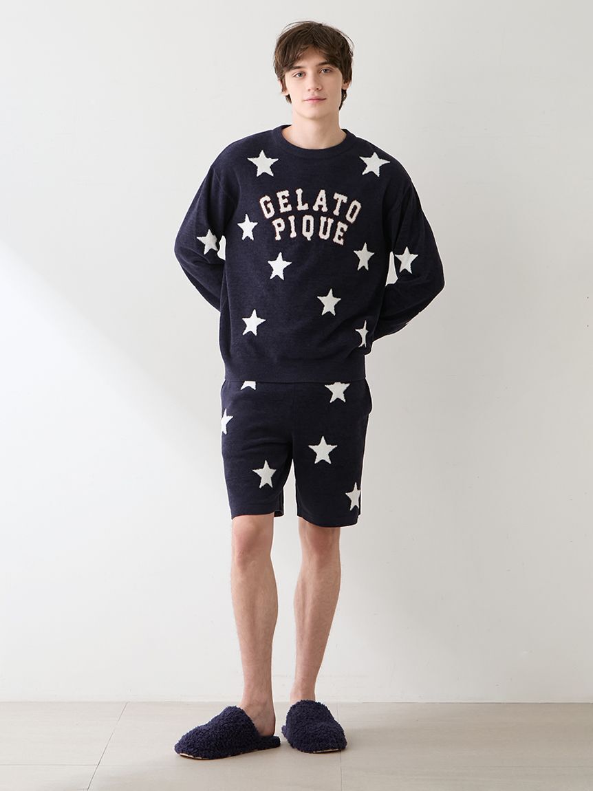 gelato pique「【UNISEX】エアリーモコカレッジスタージャガードプルオーバー」|ルームウェア|